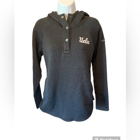 Columbia sweater with hood 1/4 button up with UCLA logo Woman’s Size M - Picture 1 of 7